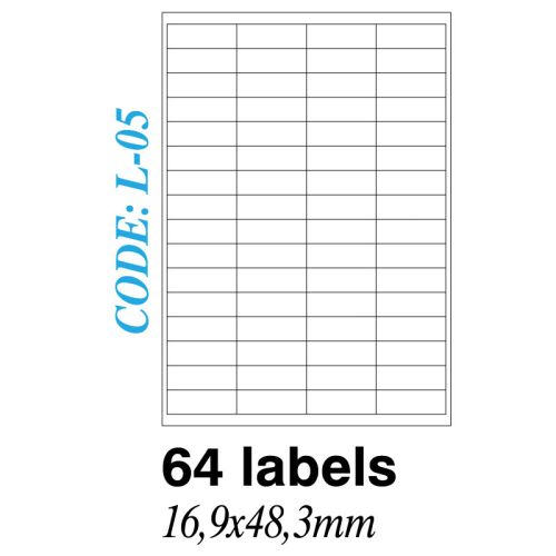 Ετικετα σε φυλλα Α4 64 Labels 16.9x48.3mm