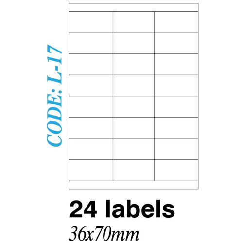 Ετικετα σε φυλλα Α4 24 Labels 36x70mm
