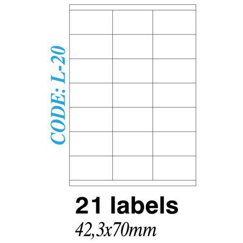 Ετικετα σε φυλλα Α4 21 Labels 41x70mm