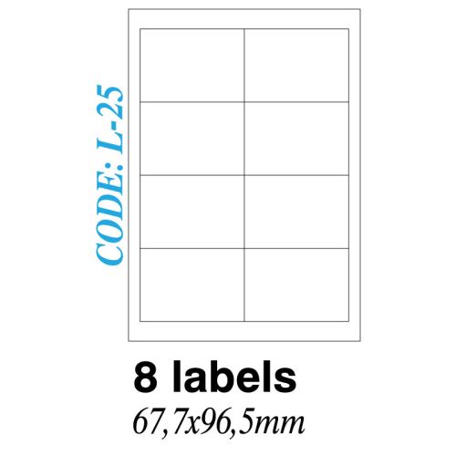 Ετικετα σε φυλλα Α4 8 Labels 67,7x96.5mm