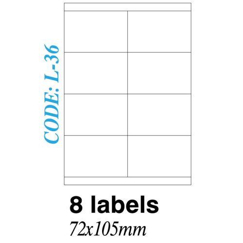 Ετικετα σε φυλλα Α4 8 Labels 72x105mm