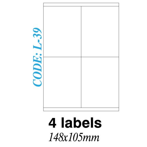 Ετικετα σε φυλλα Α4 4 Labels 148x105mm