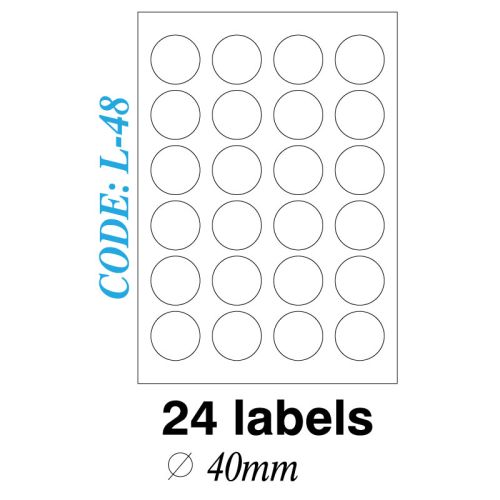 Ετικετα σε φυλλα Α4 6 Labels 40mm