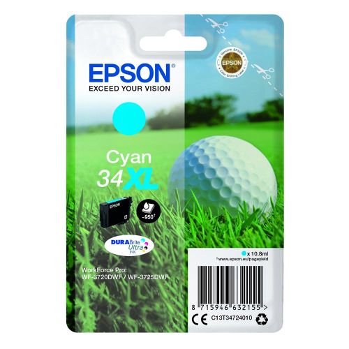 Epson Μελάνι Inkjet No.34XL Cyan (C13T34724010) (EPST347240)