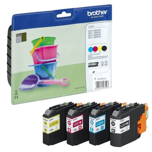 Brother Μελάνι Inkjet LC-221 Black & Tri-Colour (LC-221VP) (BRO-LC-221VP)