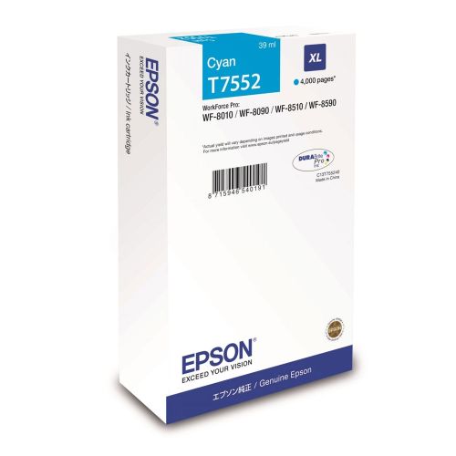 Epson Μελάνι Inkjet T7552 Cyan XL (C13T755240) (EPST755240)