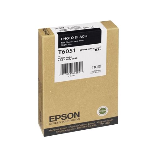 Epson Μελάνι Inkjet T6051 Photo Black (C13T605100) (EPST605100)