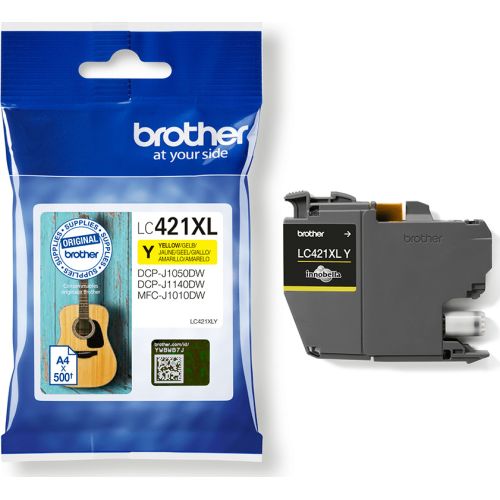 Brother Ink Tank Cartridge LC-421XLY Yellow pages 500Pgs (BRO-LC-421XLY)