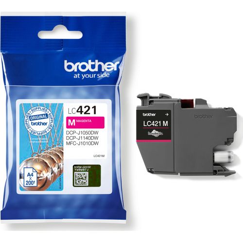 Brother Ink Tank Cartridge LC-421M Magenta pages 200Pgs (BRO-LC-421M)
