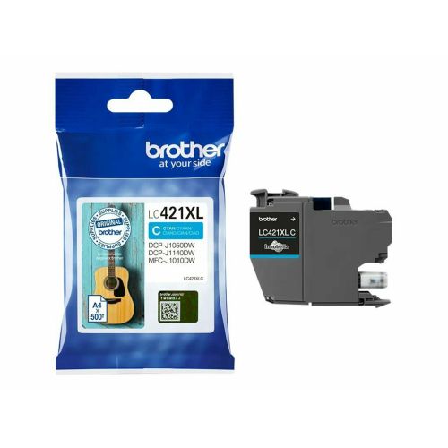 Brother Ink Tank Cartridge LC-421XLC Cyan pages 500Pgs (BRO-LC-421XLC)