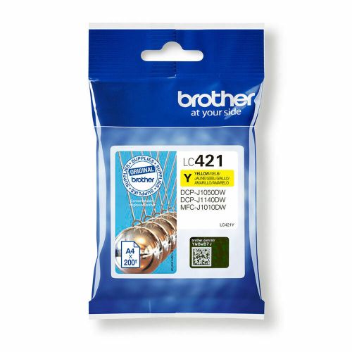 Brother Ink Tank Cartridge LC-421Y Yellow pages 200Pgs (BRO-LC-421Y)