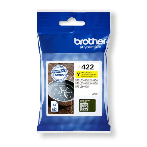 Brother Ink Tank Cartridge LC-422XLY Yellow pages 1500Pgs (BRO-LC-422XLY)