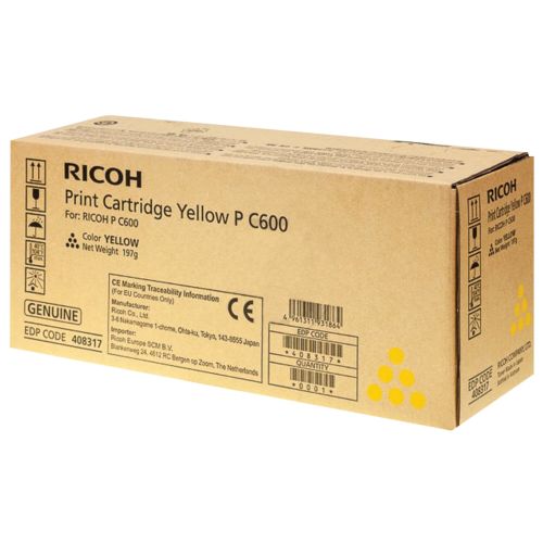 RICOH C600Y Toner Yellow Pages 7700 (408317) (RICC600Y)